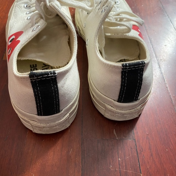 COMME DES GARÇONS WHITE LOW TOP CONVERSE SNEAKER WOMENS 8 - Picture 5 of 12